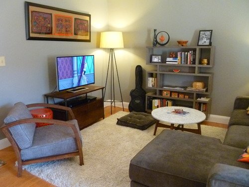 Cozy Style Living Room With TV and Floor Lamp